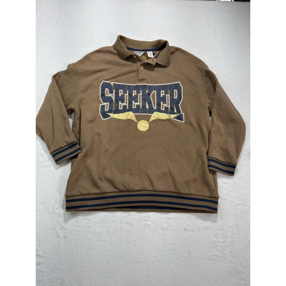 Harry‎ Potter X H&M Sweatshirt Youth 16-18 Brown Seeker Collared Fleece Pullover